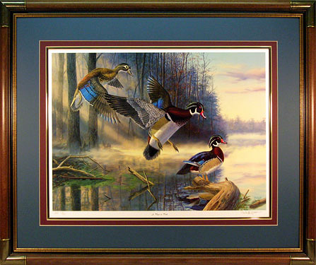 "A Place To Park" - Wood Ducks print by wildlife artist Randy McGovern