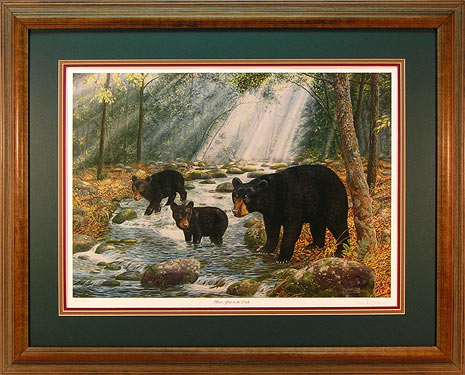 "Bear Feet in the Creek" - Bear print by wildlife artist Randy McGovern