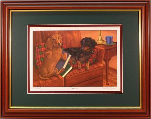 "Bookends" - Dachshunds by wildlife artist Randy McGovern