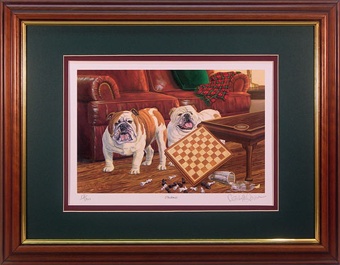 "Checkmate" - English Bulldog print by artist Randy McGovern