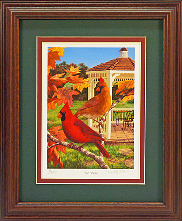 "Fall Friends" - Fall Friends - Cardinals by wildlife artist Randy McGovern