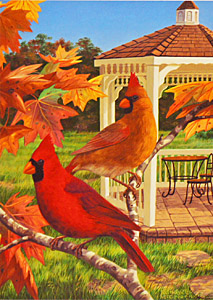 "Fall Friends" - Cardinal by wildlife artist Randy McGovern
