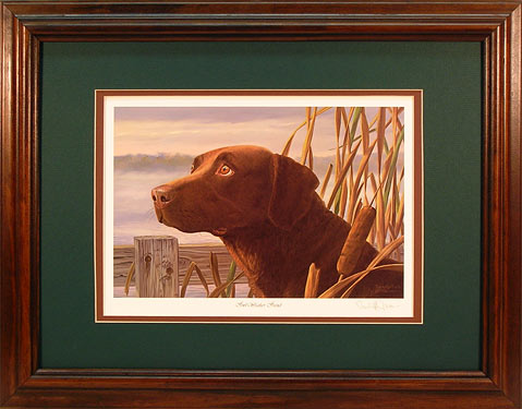 "Fowl Weather Friend" - Chocolate Lab art by Randy McGovern