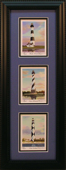 "Bodie, Hatteras and Lookout Lights" - North Carolina lighthouses by Artist Randy McGovern