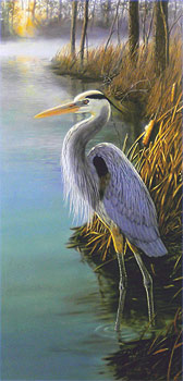 "Morning Glory" Great Blue Heron by artist Randy McGovern