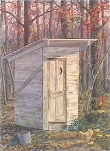 "On The Throne" - Country Outhouse by Randy McGovern