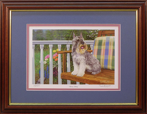 "Spring Swing" - Schnauzer print by wildlife artist Randy McGovern