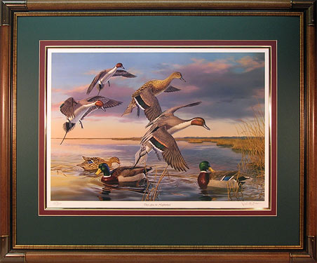 "There Goes the Neighborhood" - Waterfowl Art print by wildlife artist Randy McGovern