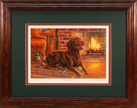 "Warm And Fuzzy" - Chocolate Lab by artist Randy McGovern