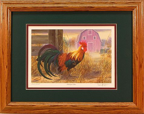 "Barnyard Boss" - Country Rooster art by Artist Randy McGovern