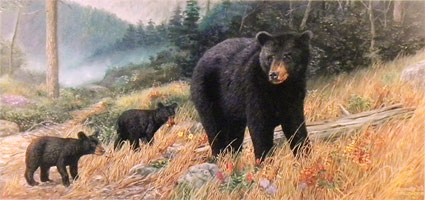 "Bearly Climbing" - Black Bears by wildlife artist Randy McGovern