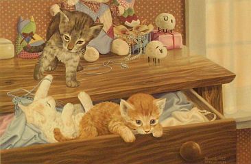 "Chest of Paws" Kittens by wildlife artist Randy McGovern