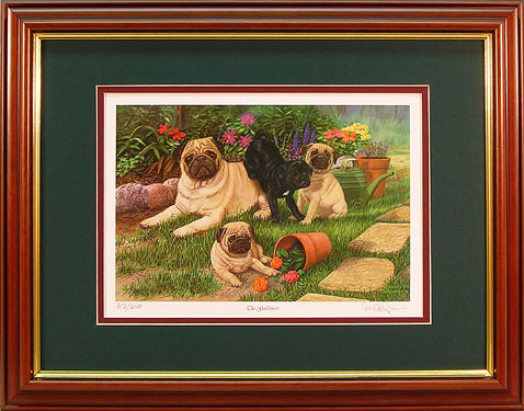"The Gardeners" - Pug Print by wildlife artist Randy McGovern