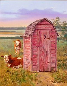 "Good Company" - Country Outhouse by Randy McGovern