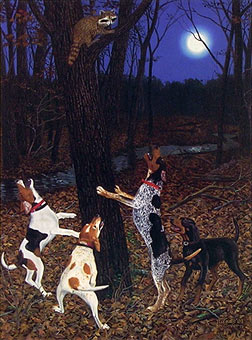 "The Right Tree" - Coon Dogs by artist Randy McGovern