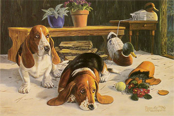"We're So Sorry" - Bassett Hounds by artist Randy McGovern